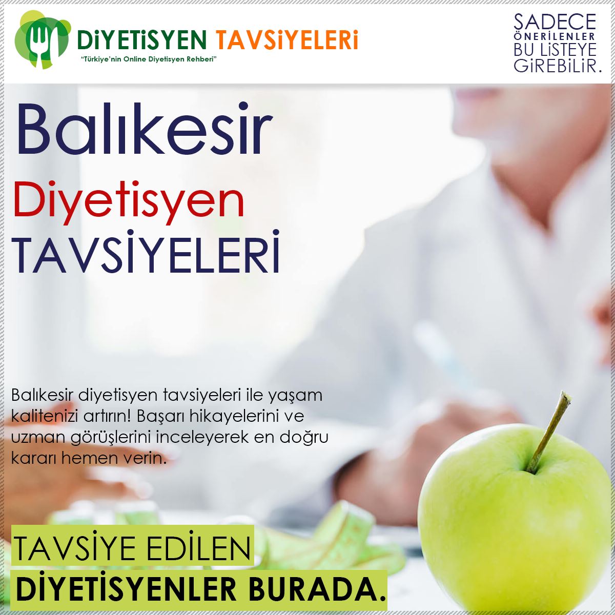Balıkesir Diyetisyen Tavsiyeleri