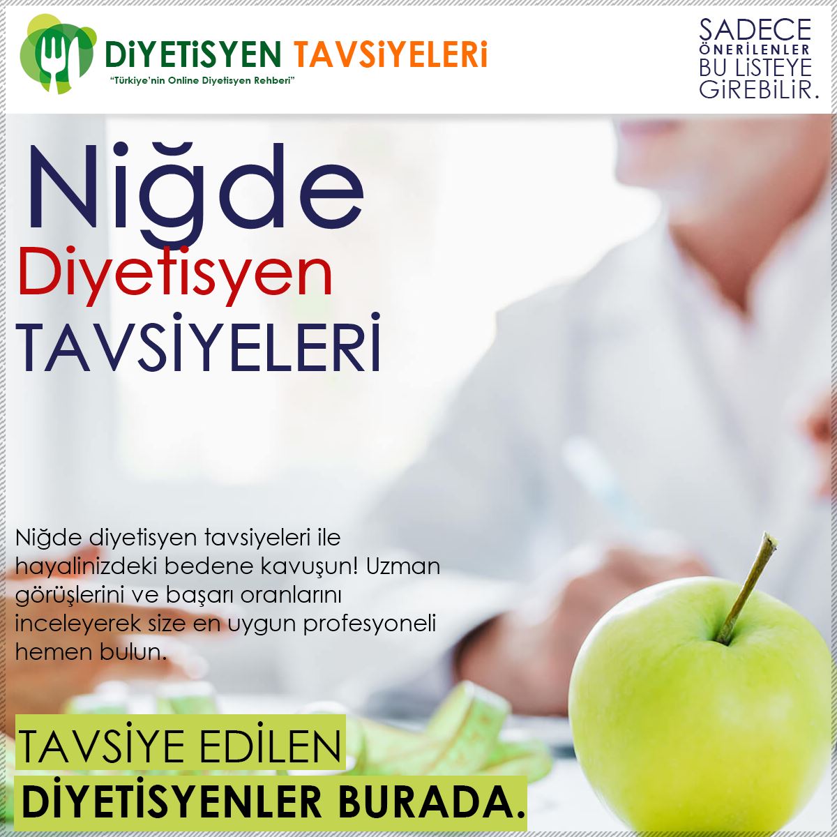 Niğde Diyetisyen Tavsiyeleri