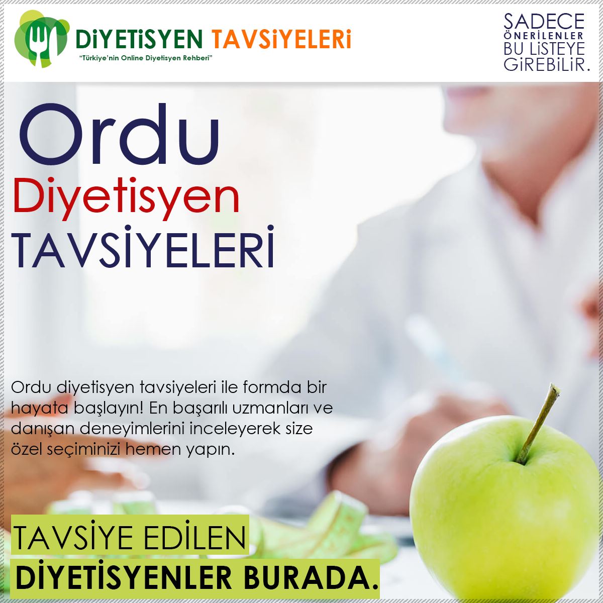 Ordu Diyetisyen Tavsiyeleri
